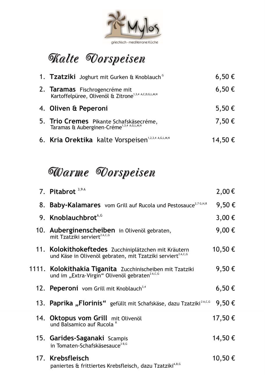 Kalte und warme Vorspeisen